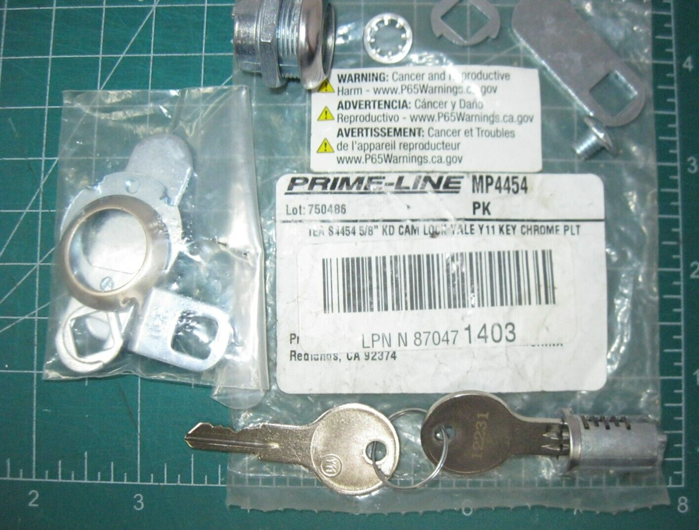 Prime-Line MP4454 Cabinet Lock, 5/8 in, Diecast with Steel Cams MP4454