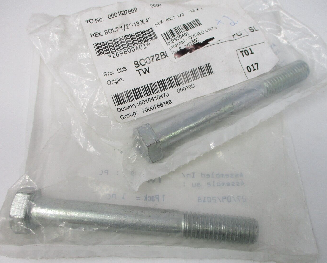 BRP SEADOO HEX. BOLT 1/2 -13 X 4 - OEM PART NO - 269800401