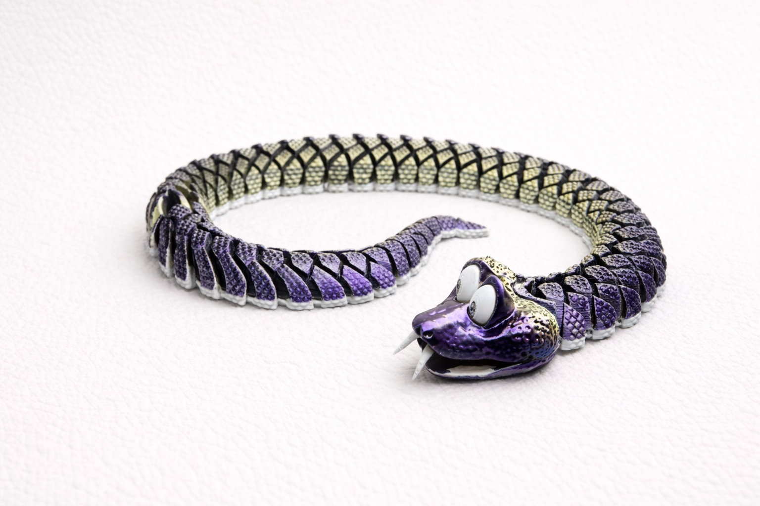 Cartoon Style Articulated Snake – Custom 3D Printed Display Piece