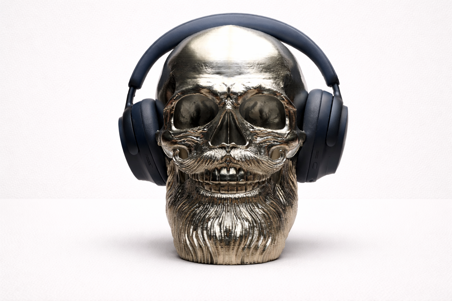 Bearded Skull Headphone Holder – 3D Printed Display Stand