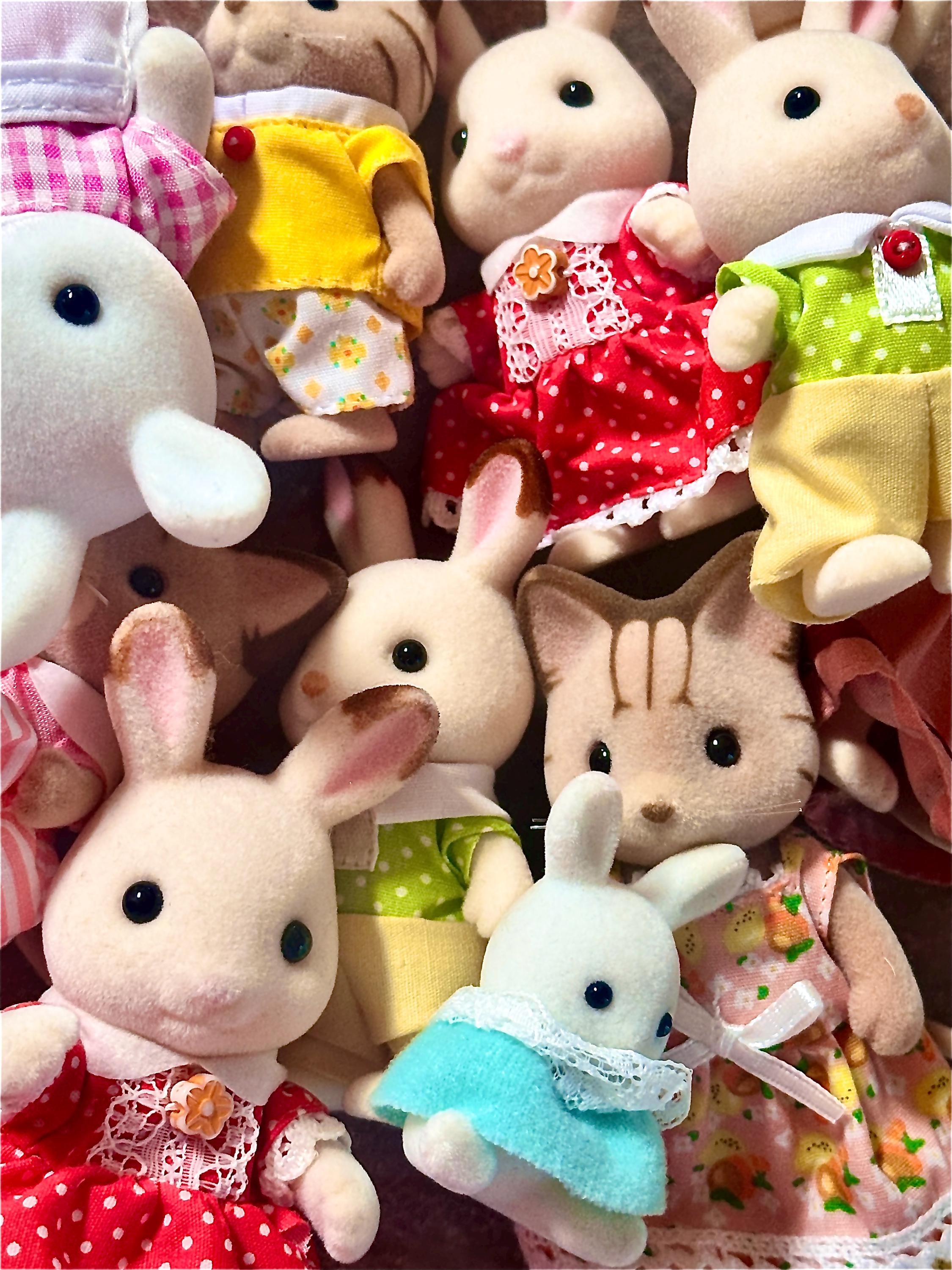 Calico critters rabbit figures | choose your own | vintage sylvanian families bunnies | replacement dolls | dollhouses