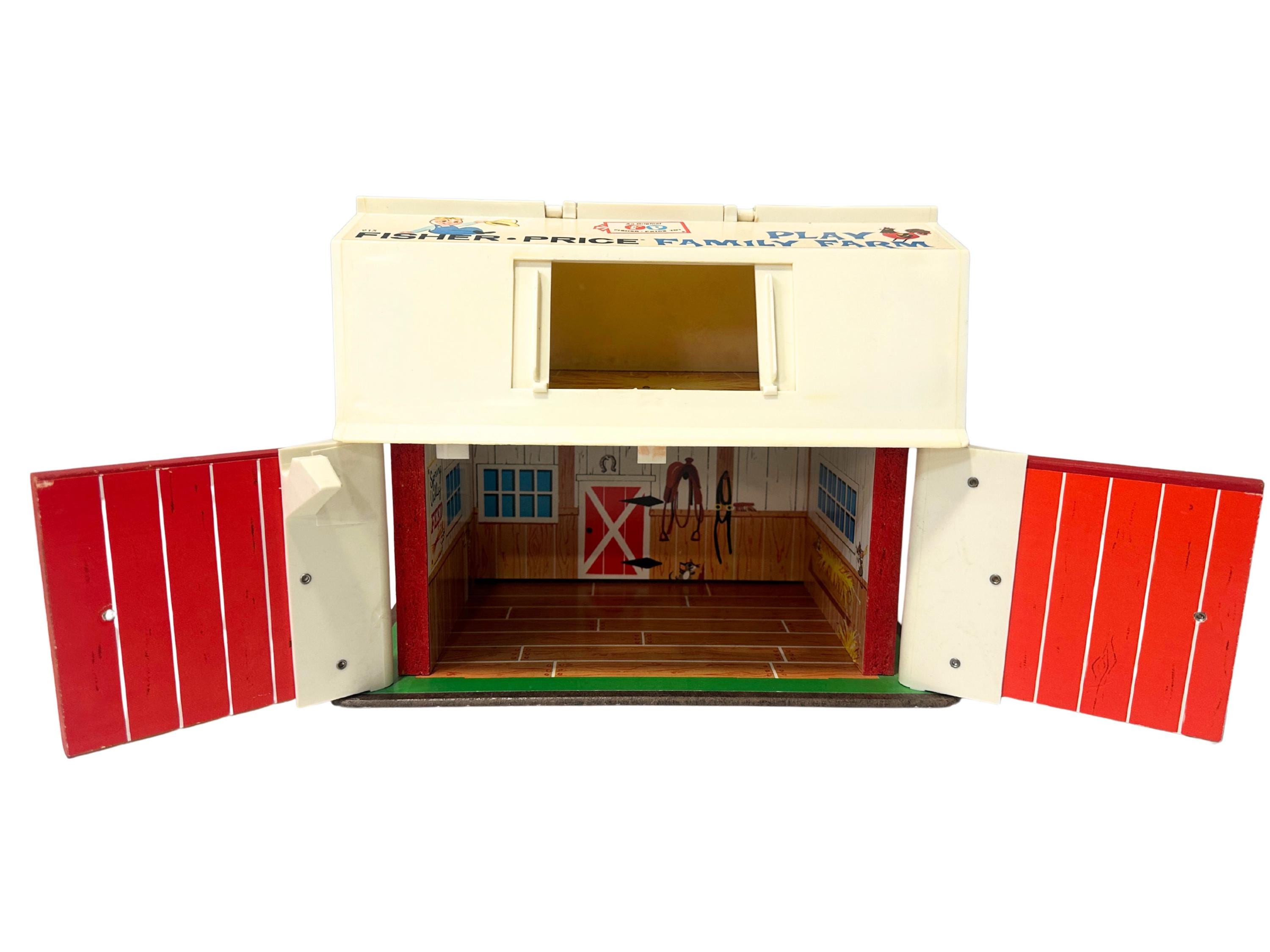 Vintage 1967 fisher price barn #915 | play family red farm barn | mid century toy | classic little people barn | non working sound