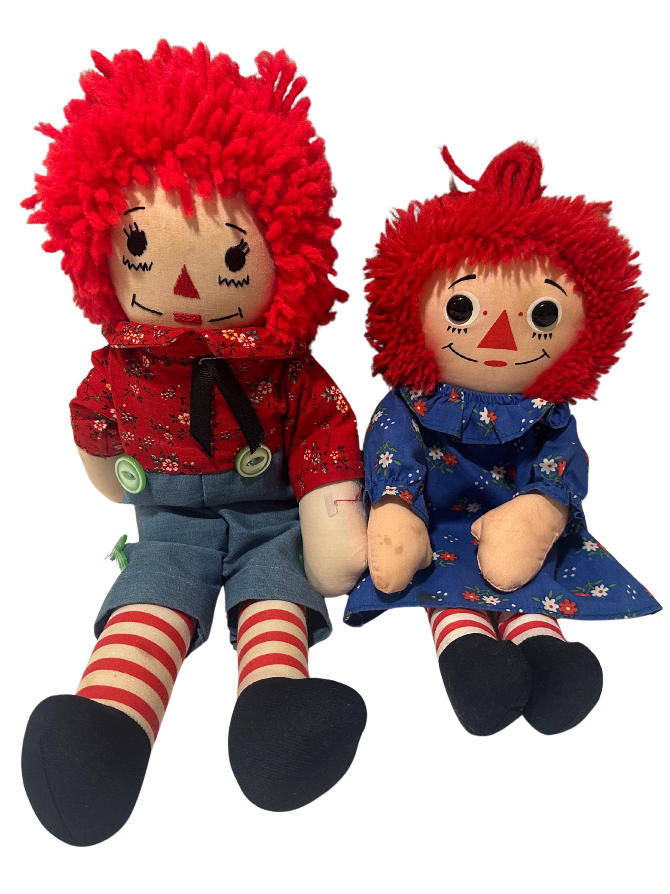 Vintage 1980s raggedy ann & andy dolls set | playskool ann + “i love you” andy | classic red yarn hair plush dolls | nostalgic gift