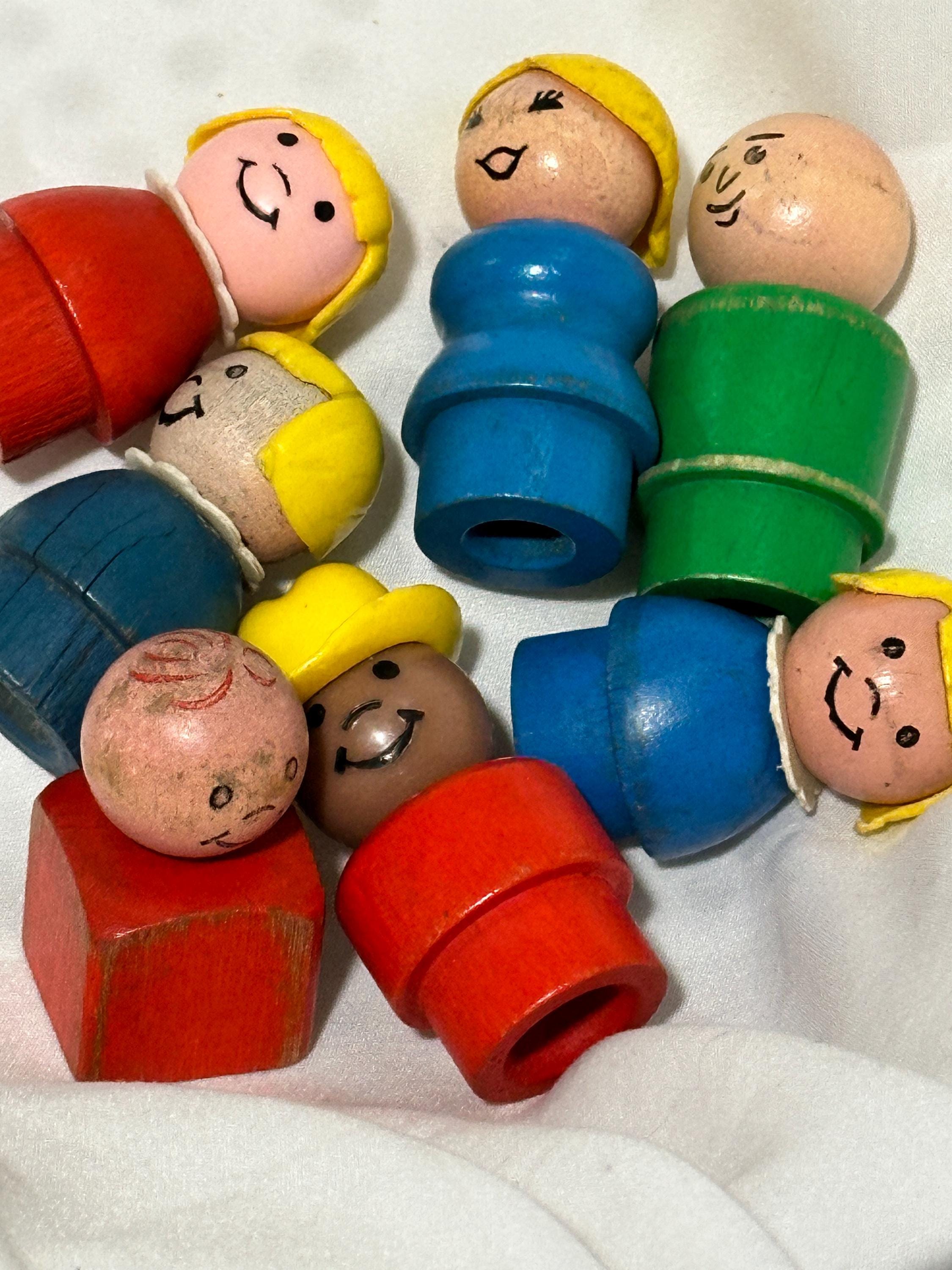 Vintage fisher price wooden little people figures | 1960s-70s replacement toys