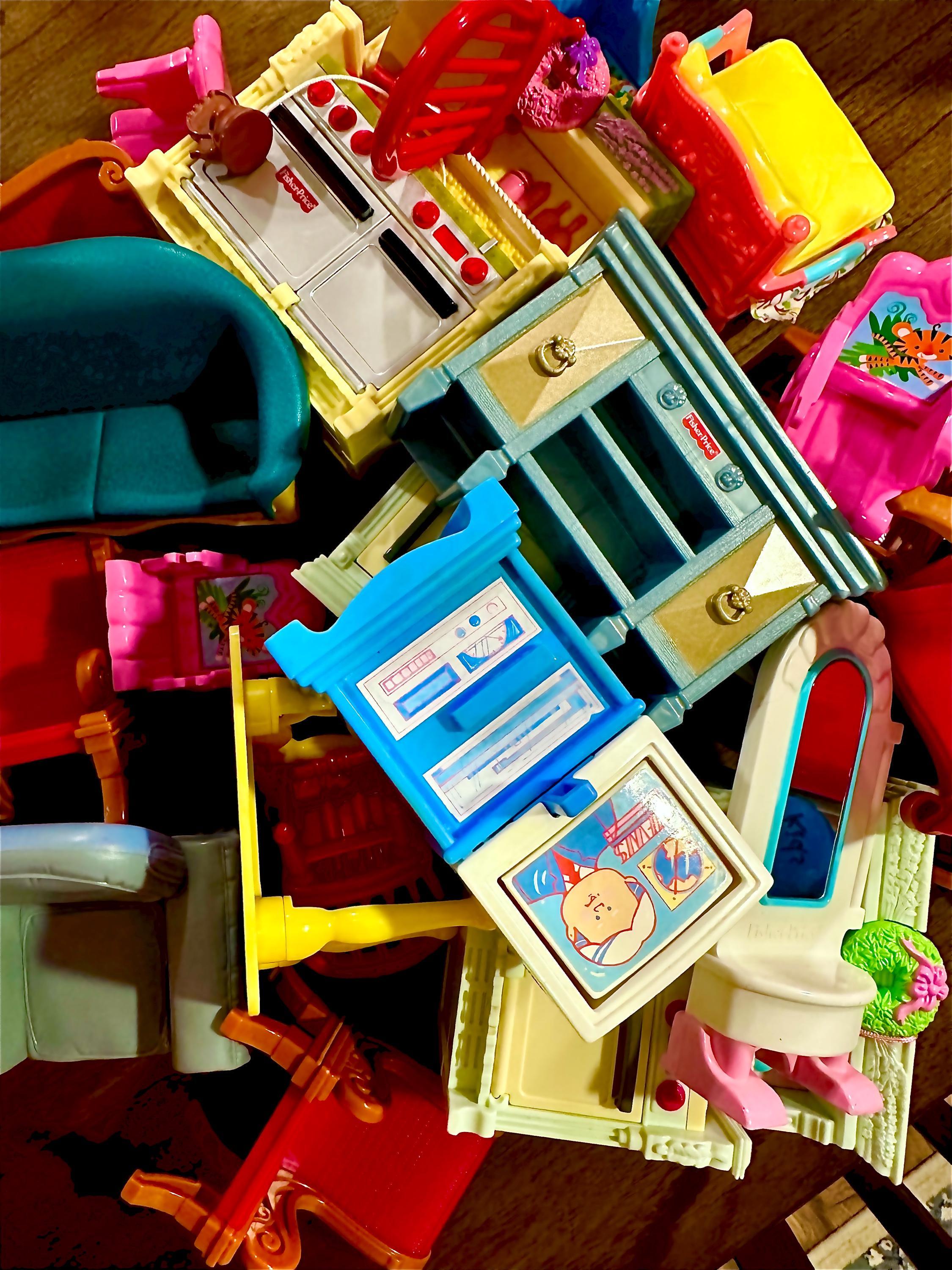 Vtg FisherPrice living room, kitchen, office, & dining room: choose your piece
