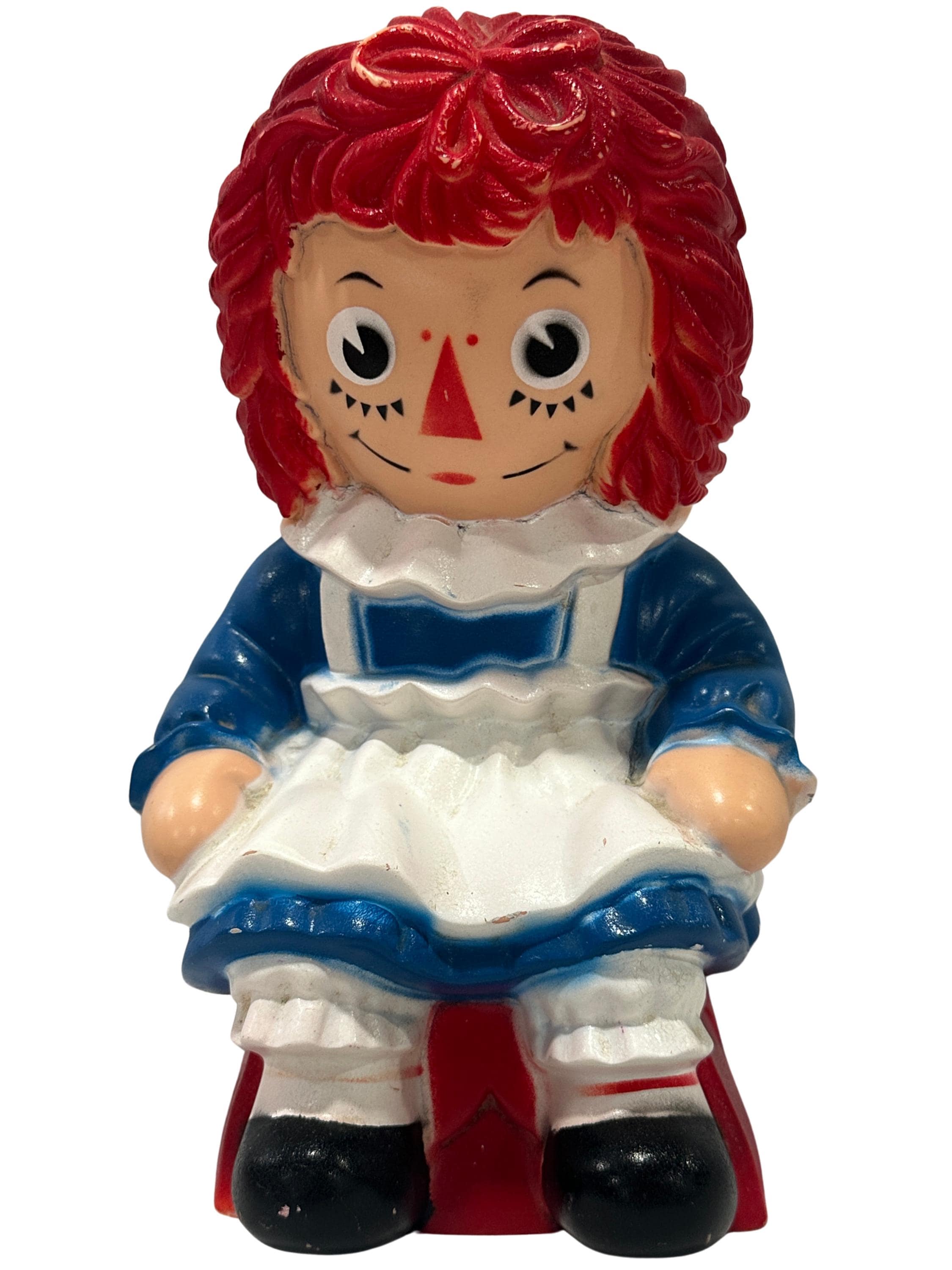 Vintage 1974 raggedy ann coin bank | bobbs-merrill plastic figurine