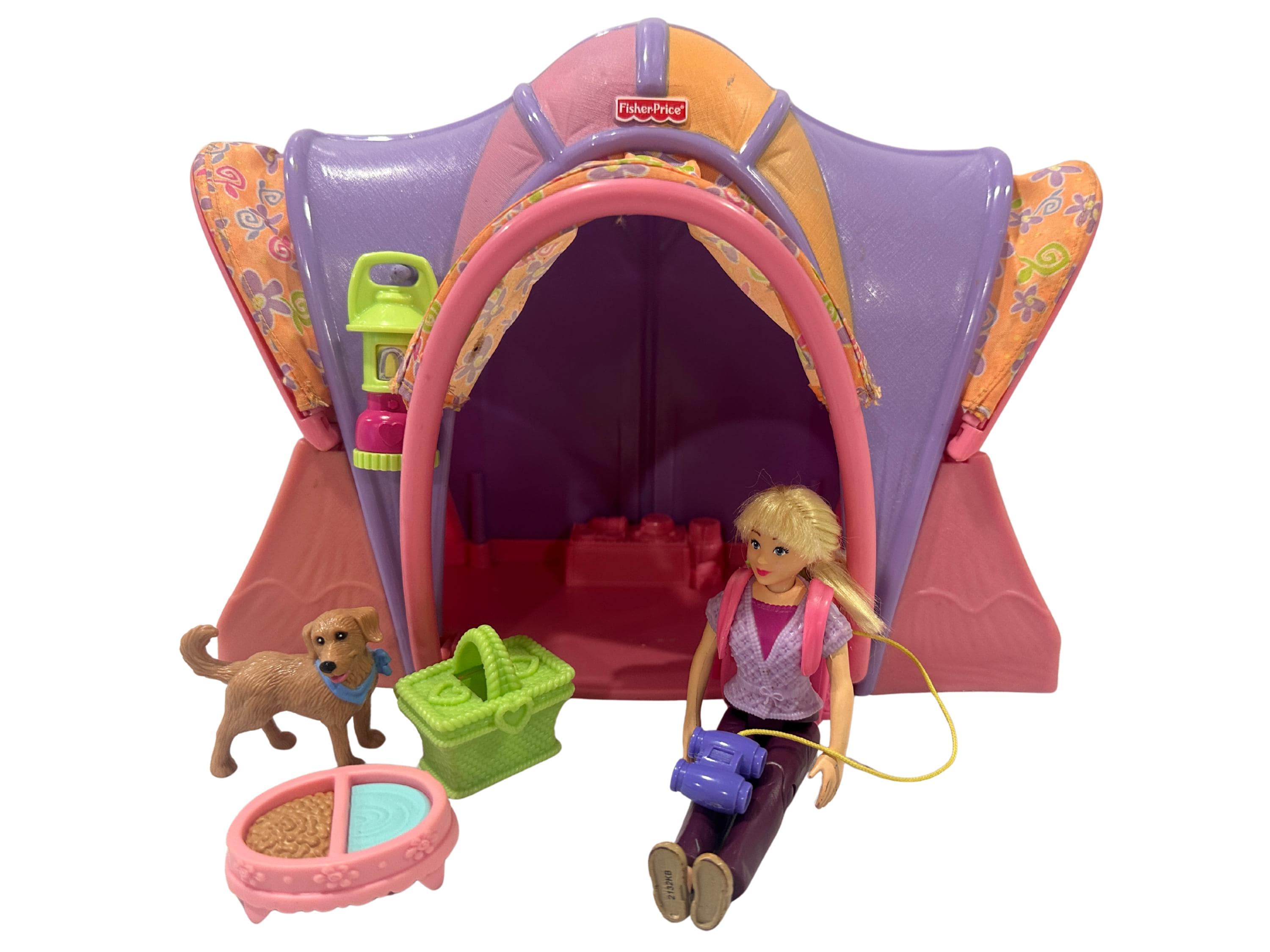 Fisher price loving family camping tent 2004 toys r us exclusive w camping accessories lot