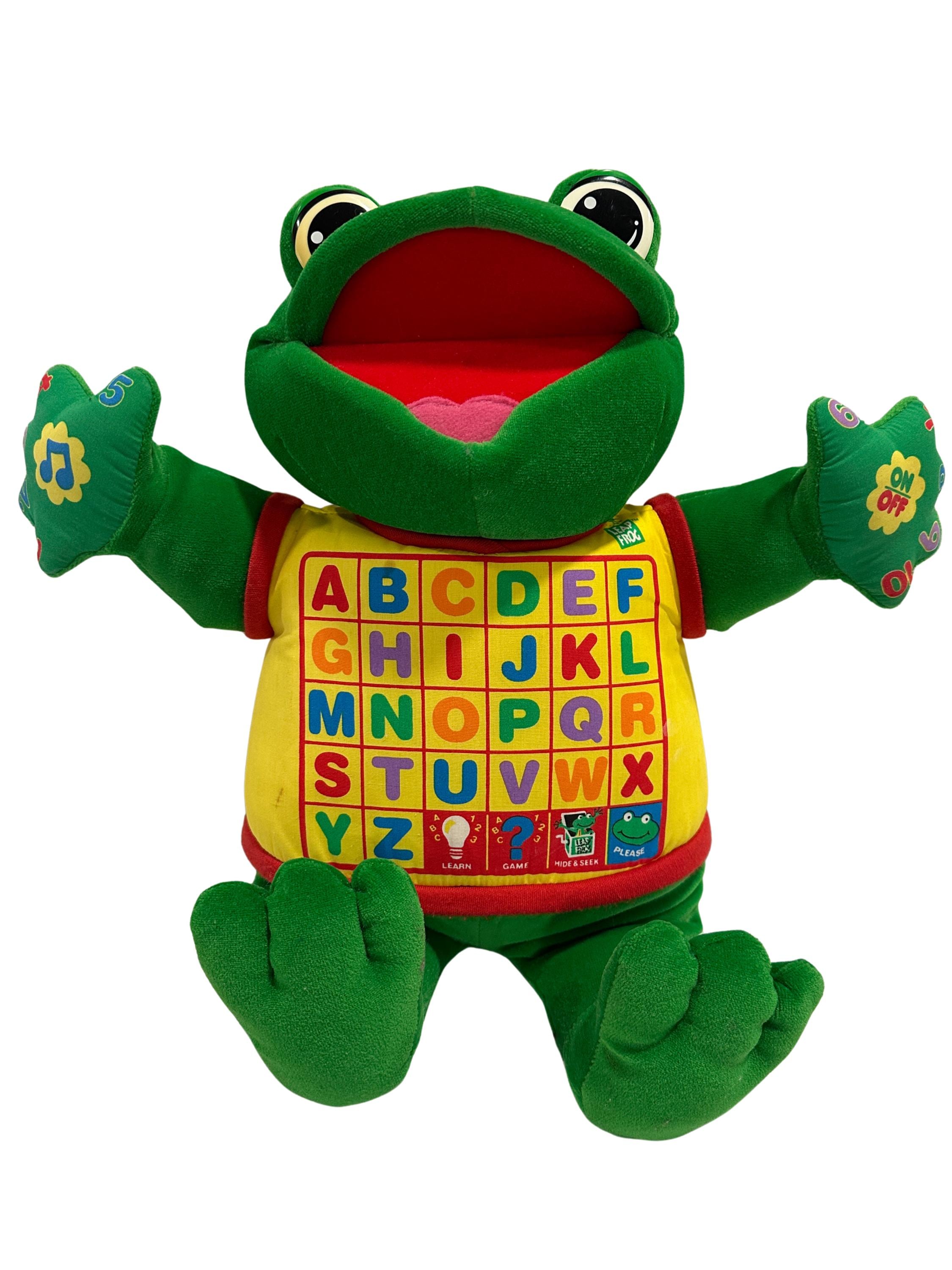 1998 leapfrog interactive alphabet frog plush | vintage educational toy