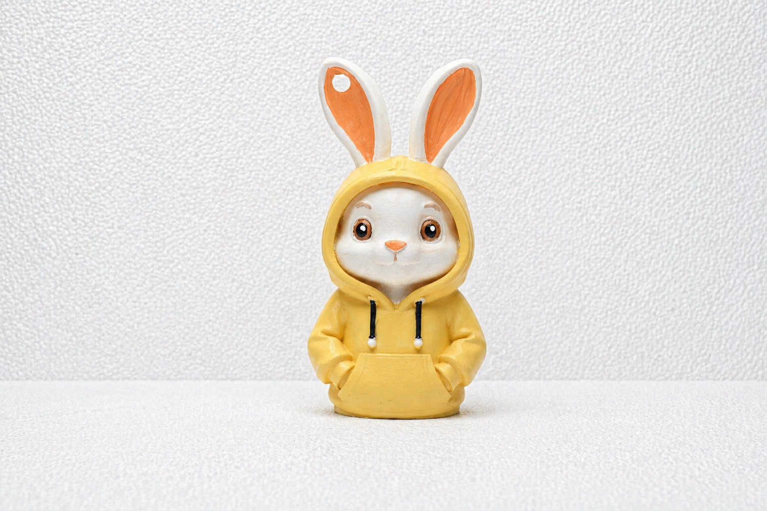 3D Printed Bunny Hoodie Keychain – Customisable Decorative Display Model