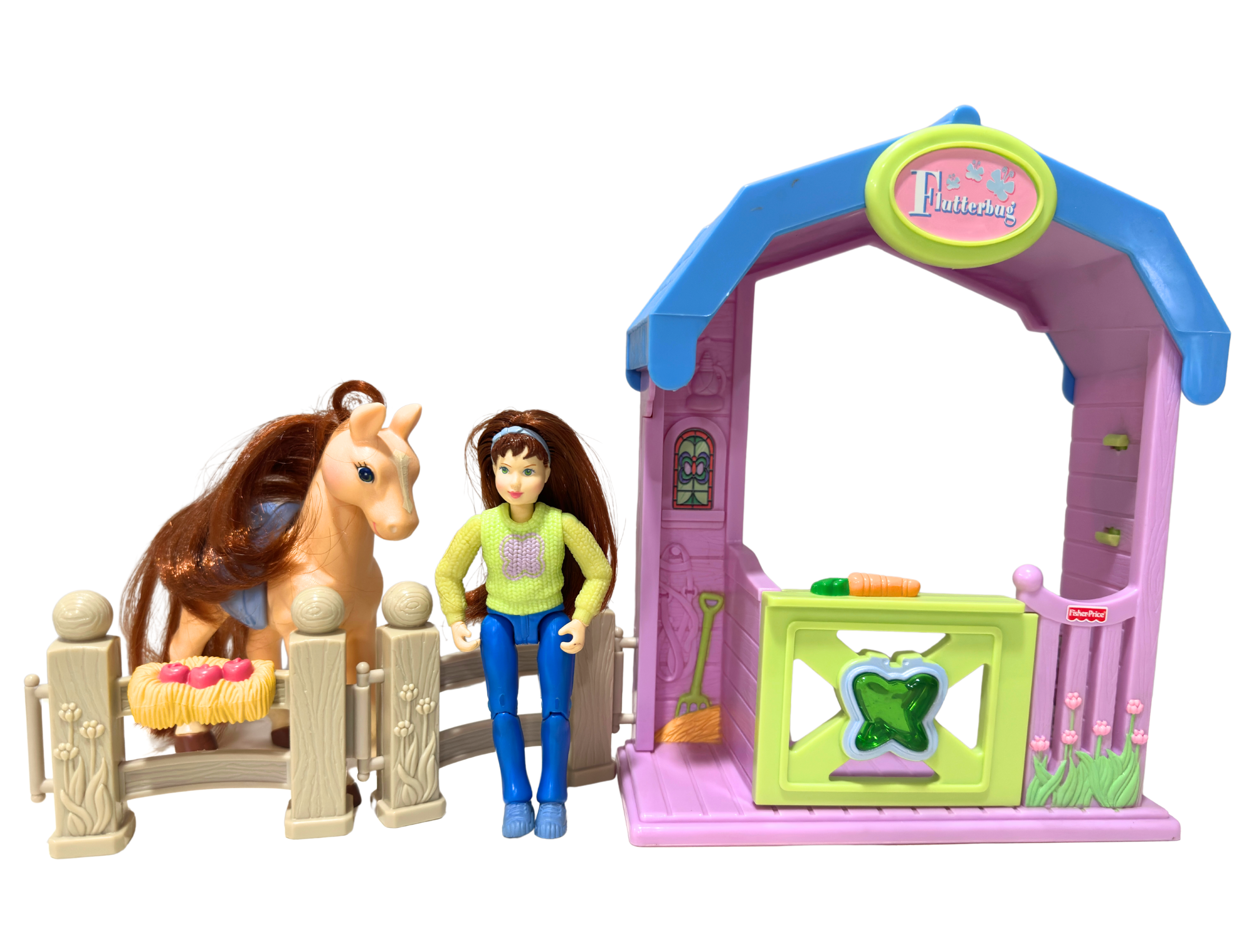 Fisher Price Loving Family Flutterbug Stable Horse Doll Playset Vintage 2000s Pony Barn Accessories