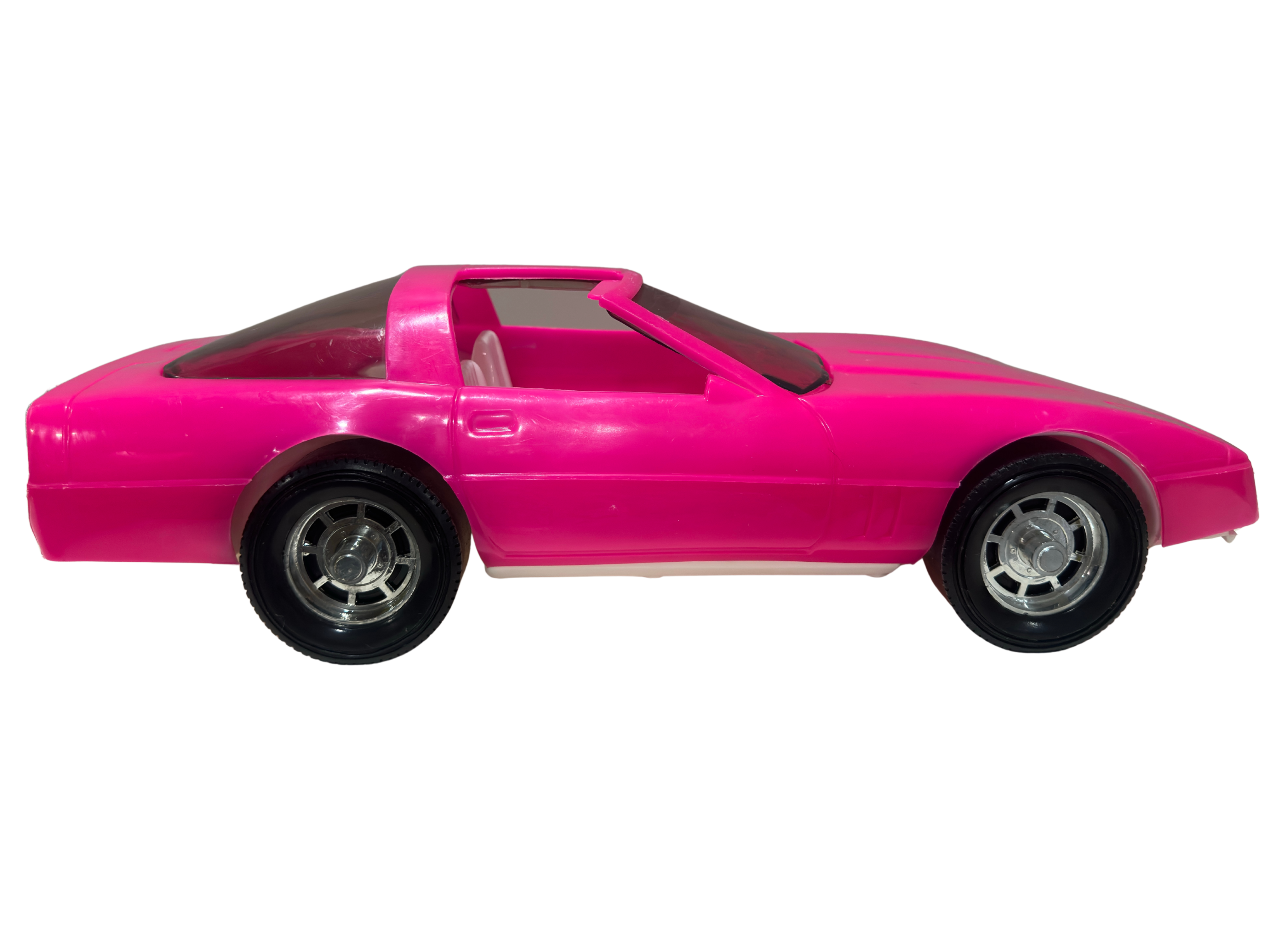 Vintage 1998 Barbie Size Pink Corvette Style Convertible Car by Bay Toys Inc