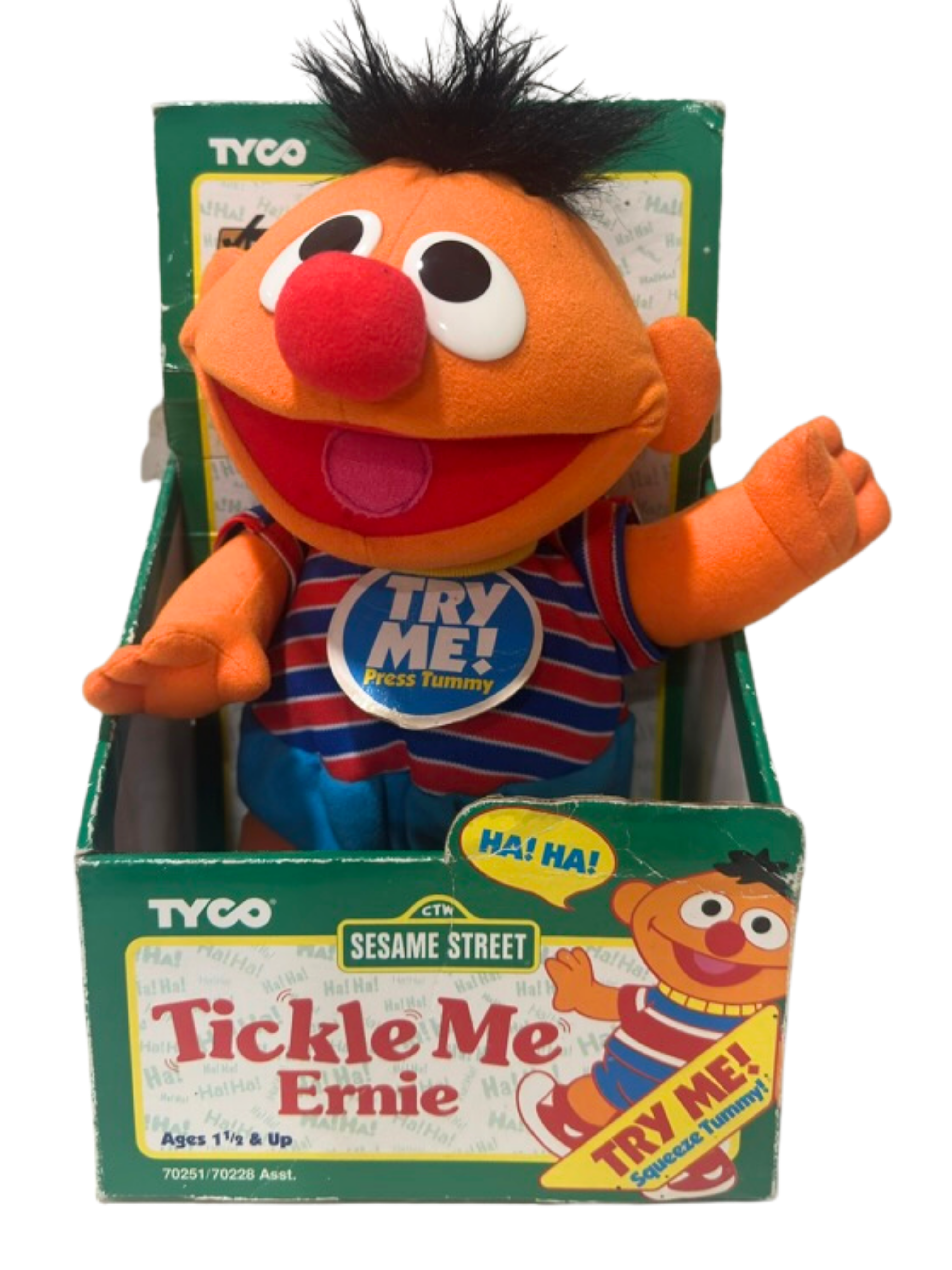 Vintage 1996 Tickle Me Ernie Plush - Sesame Street Talking Doll - Retro 90s Toy
