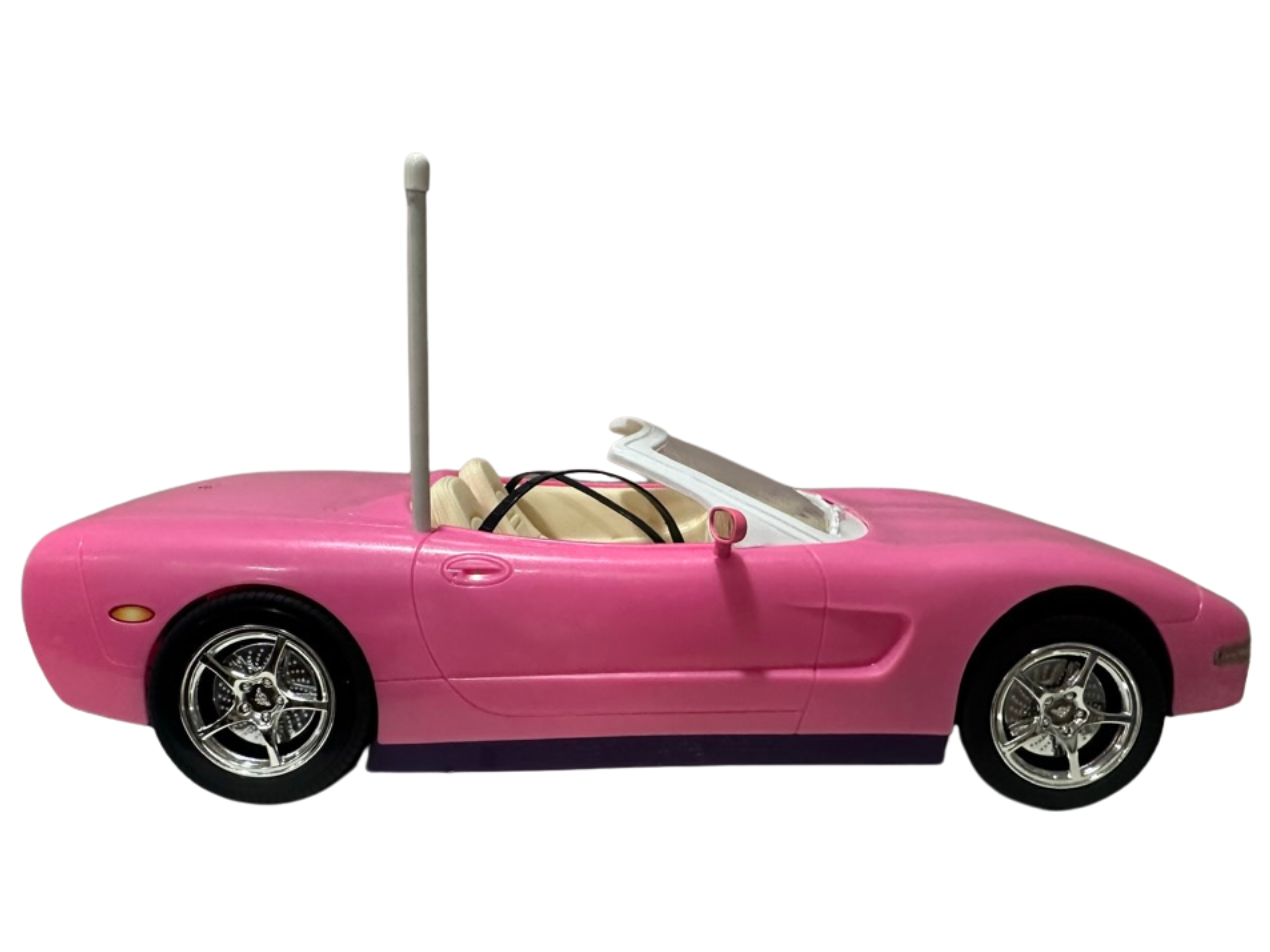 Vintage 2001 Barbie RC Car Pink Convertible For Parts or Display No Remote