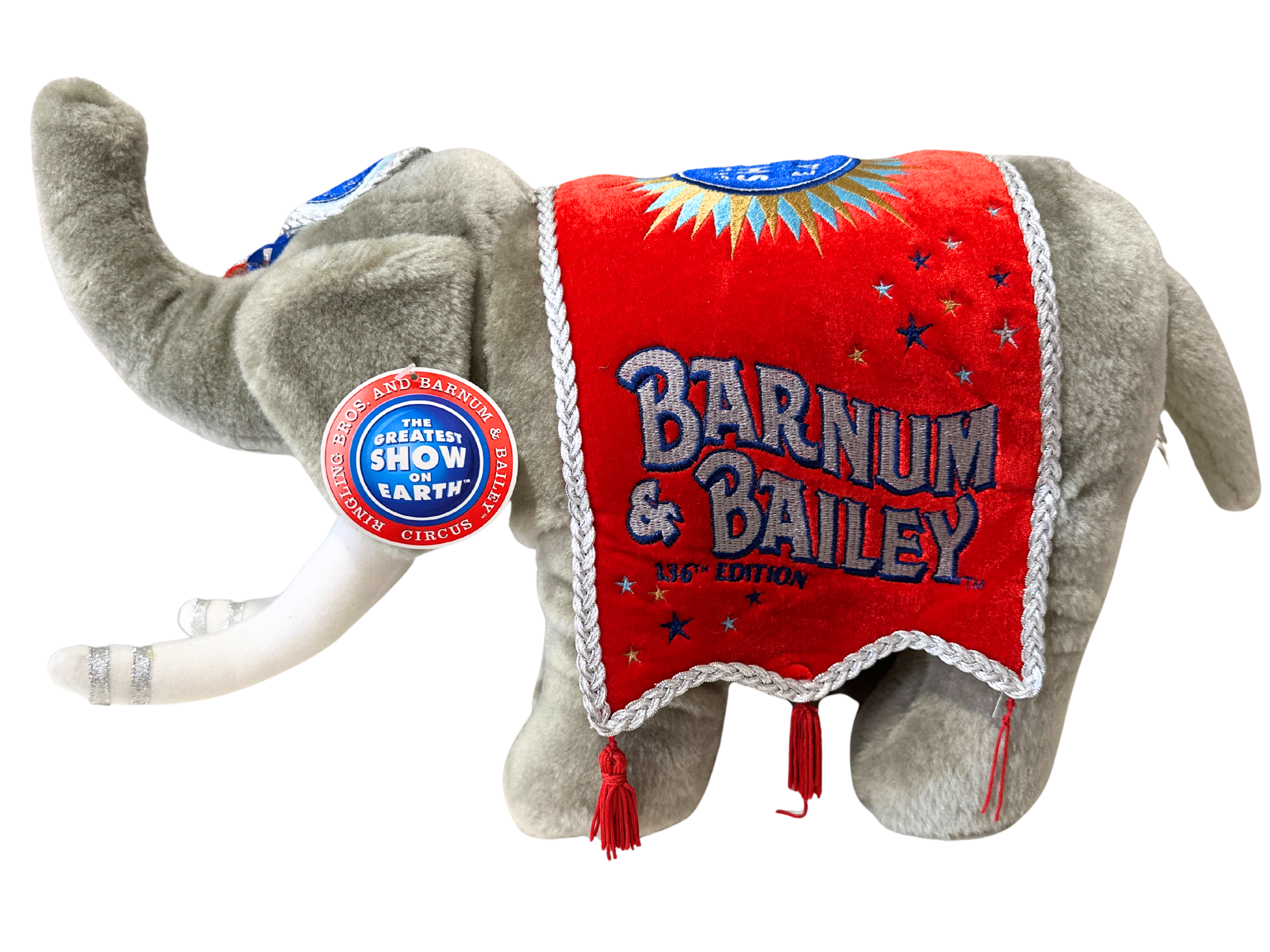 Vintage 2001 Ringling Bros Barnum & Bailey Elephant Plush - Circus Souvenir Toy