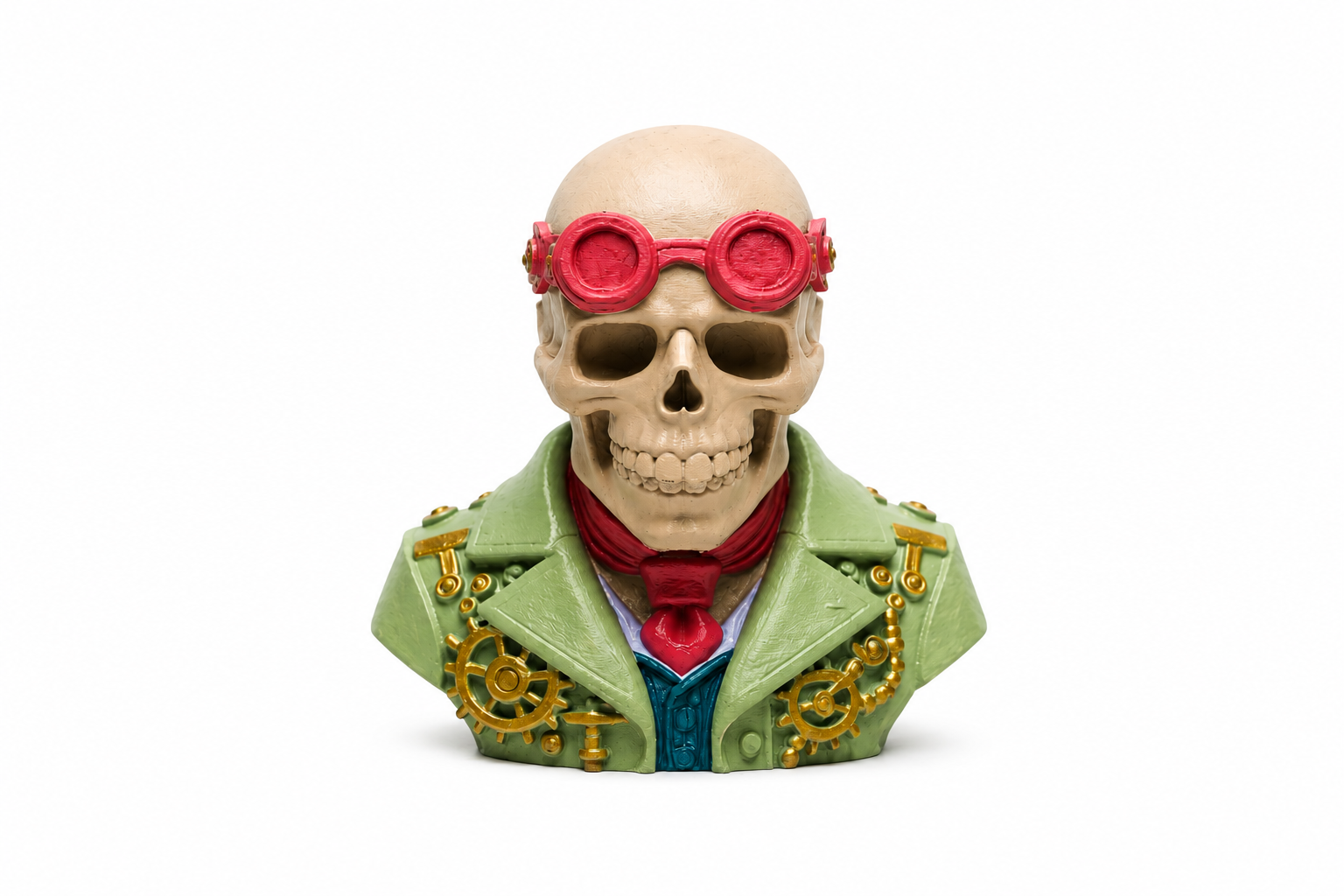 Steampunk Skull Bust – Handmade & Hand Painted Display Model