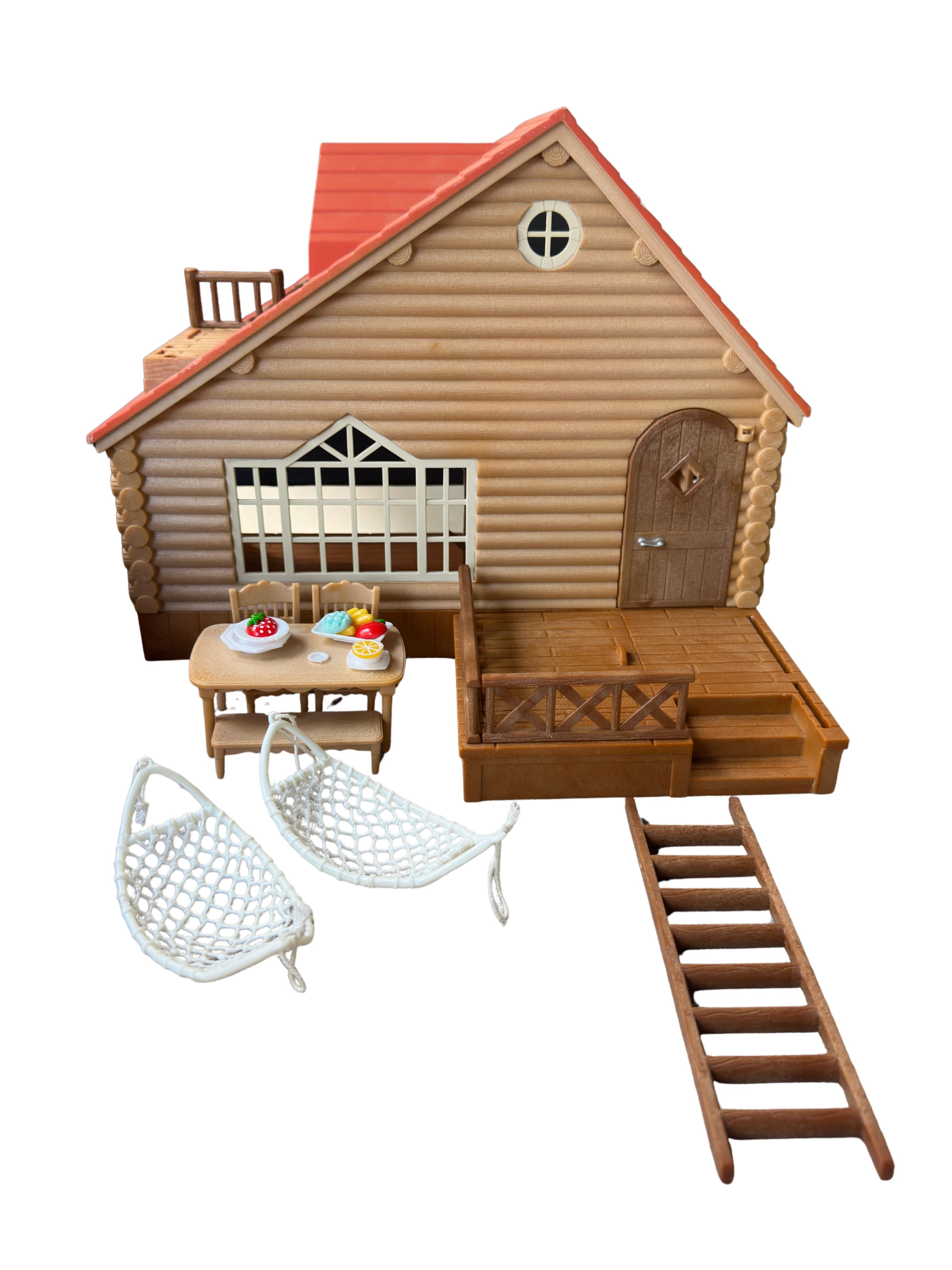 Sylvanian Families Log Cabin House Playset Calico Critters Cottage + Accessories