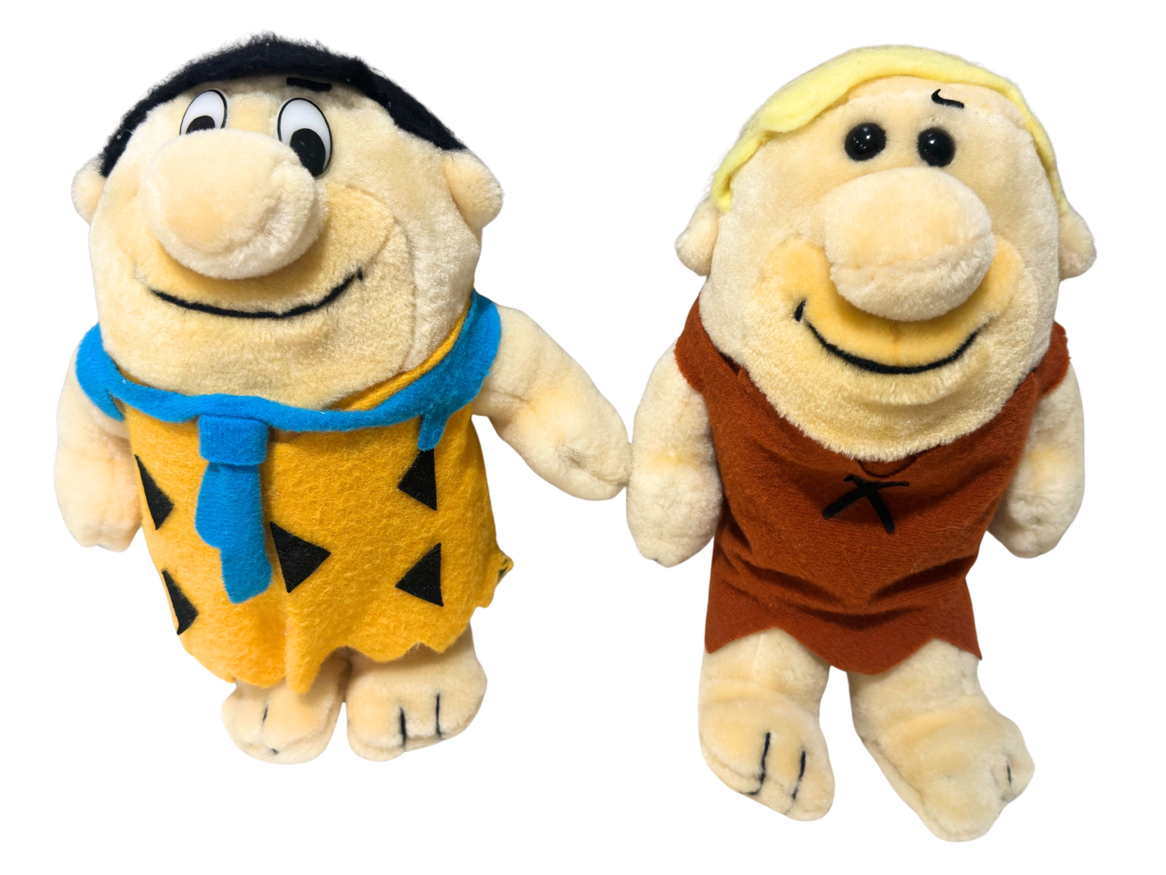 Vintage 1989 Flintstones Fred & Barney Plush Set Hanna-Barbera Nanco Plush Toys