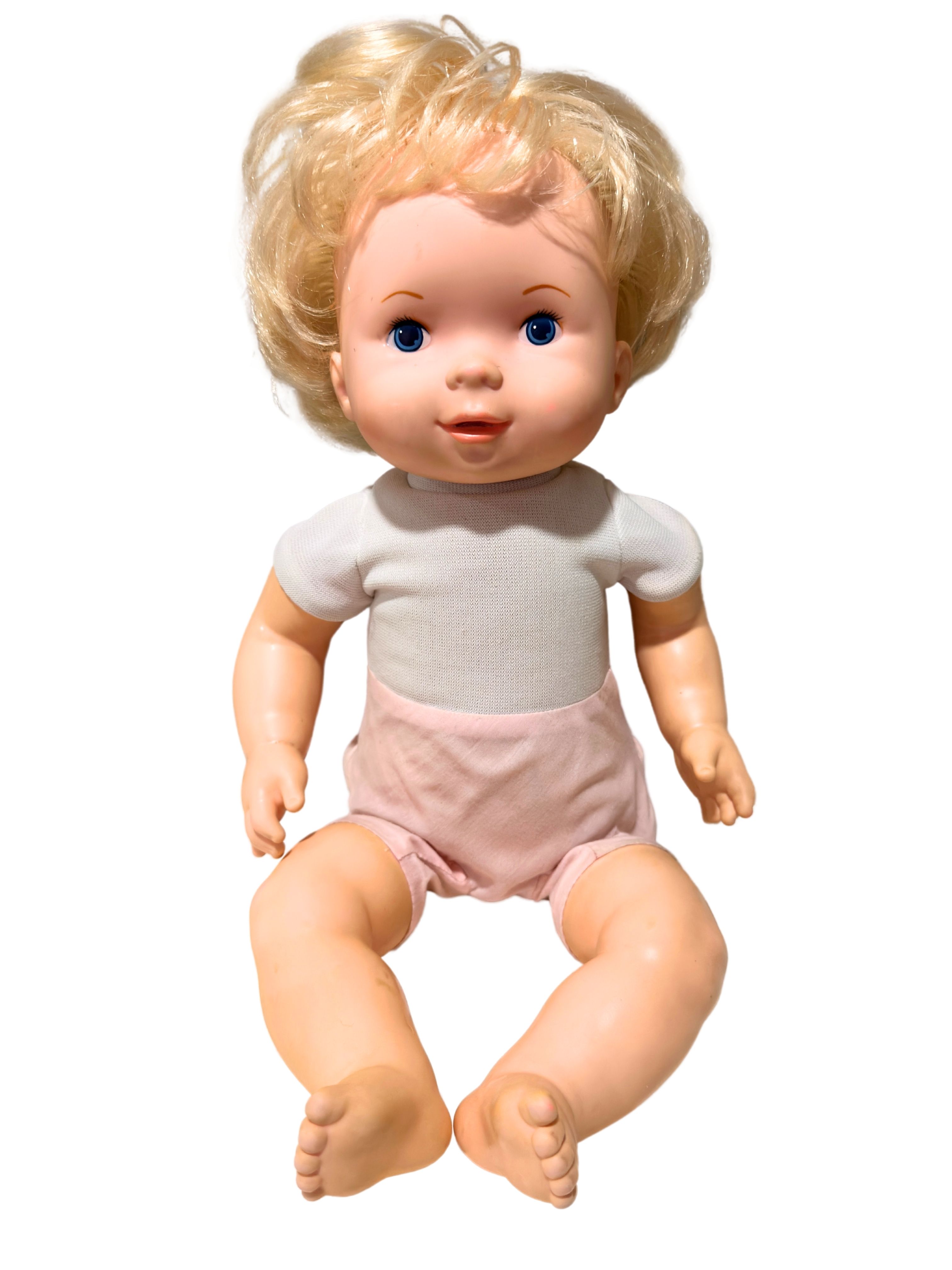 Vintage 1979 Fisher-Price Suzie Soft Sounds Doll | Working Talking Doll | Blonde Blue Eyed Baby Doll | Retro Toy Collectible