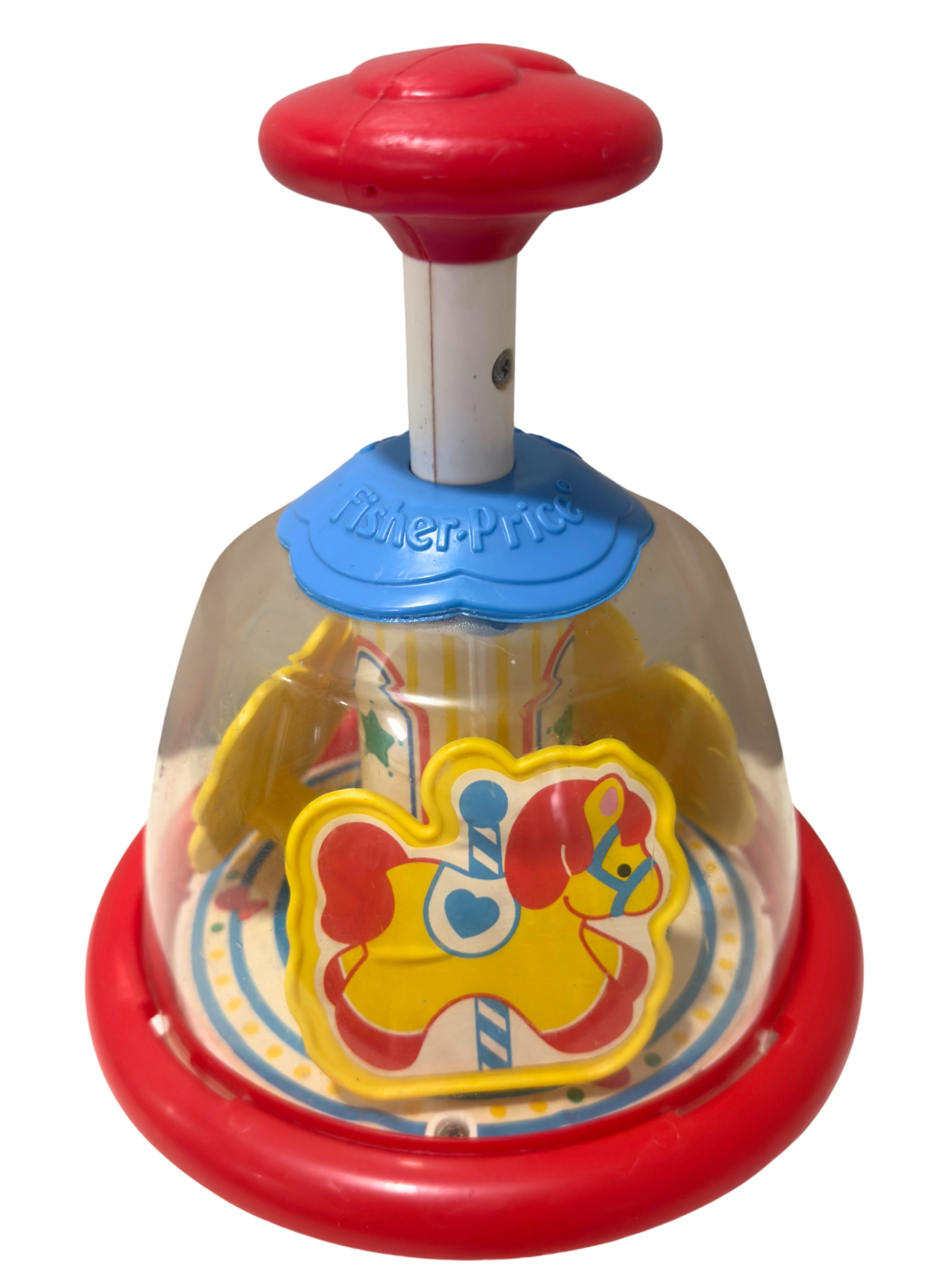 Vintage 1980s Fisher Price Carousel Pop Up Toy Preschool Activity Toy Classic Fisher Price Nursery Collectible