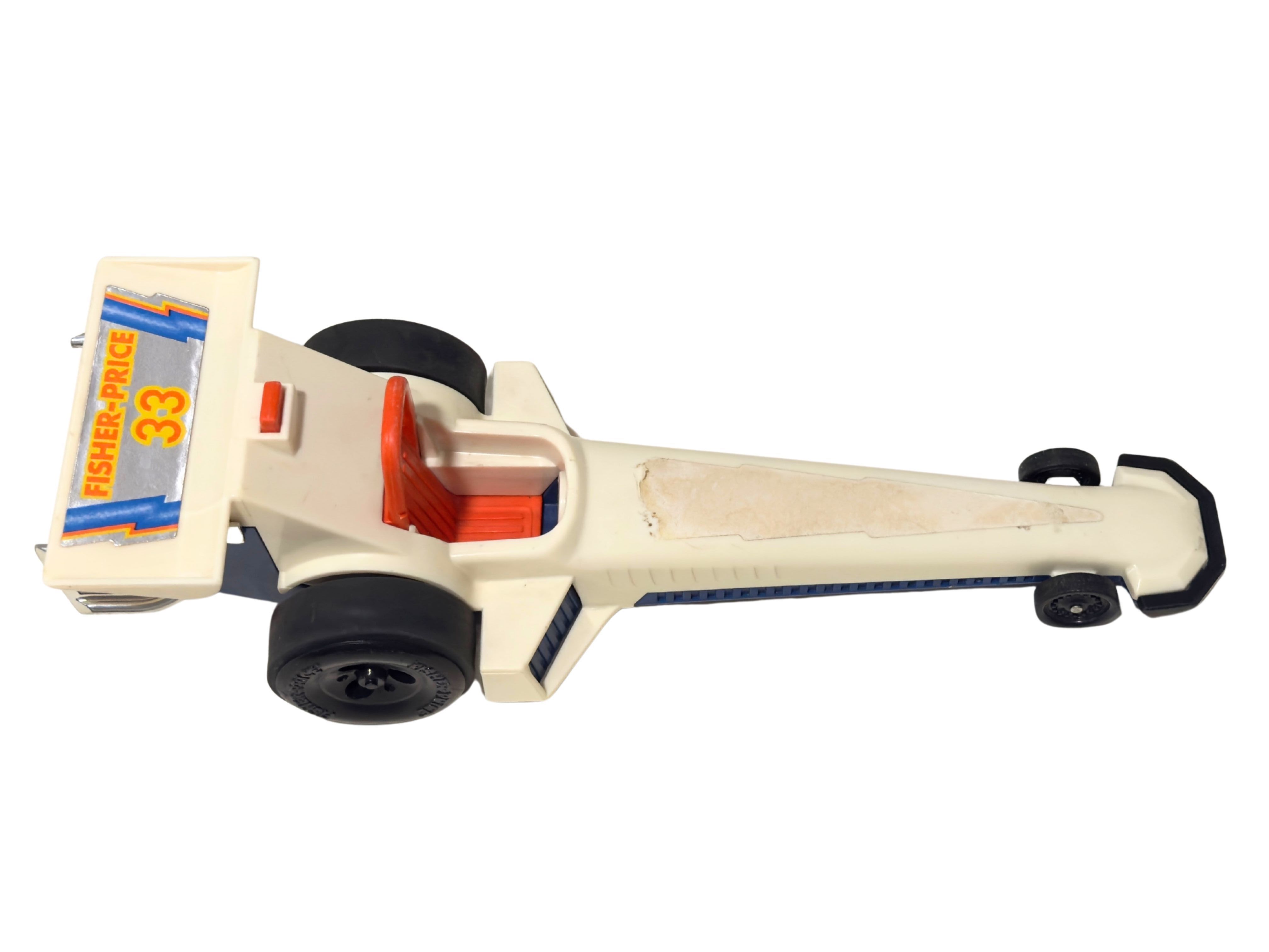 Vintage 1980 Fisher Price Dragster Race Car #33 Model 333 Made in USA Toy Vehicle