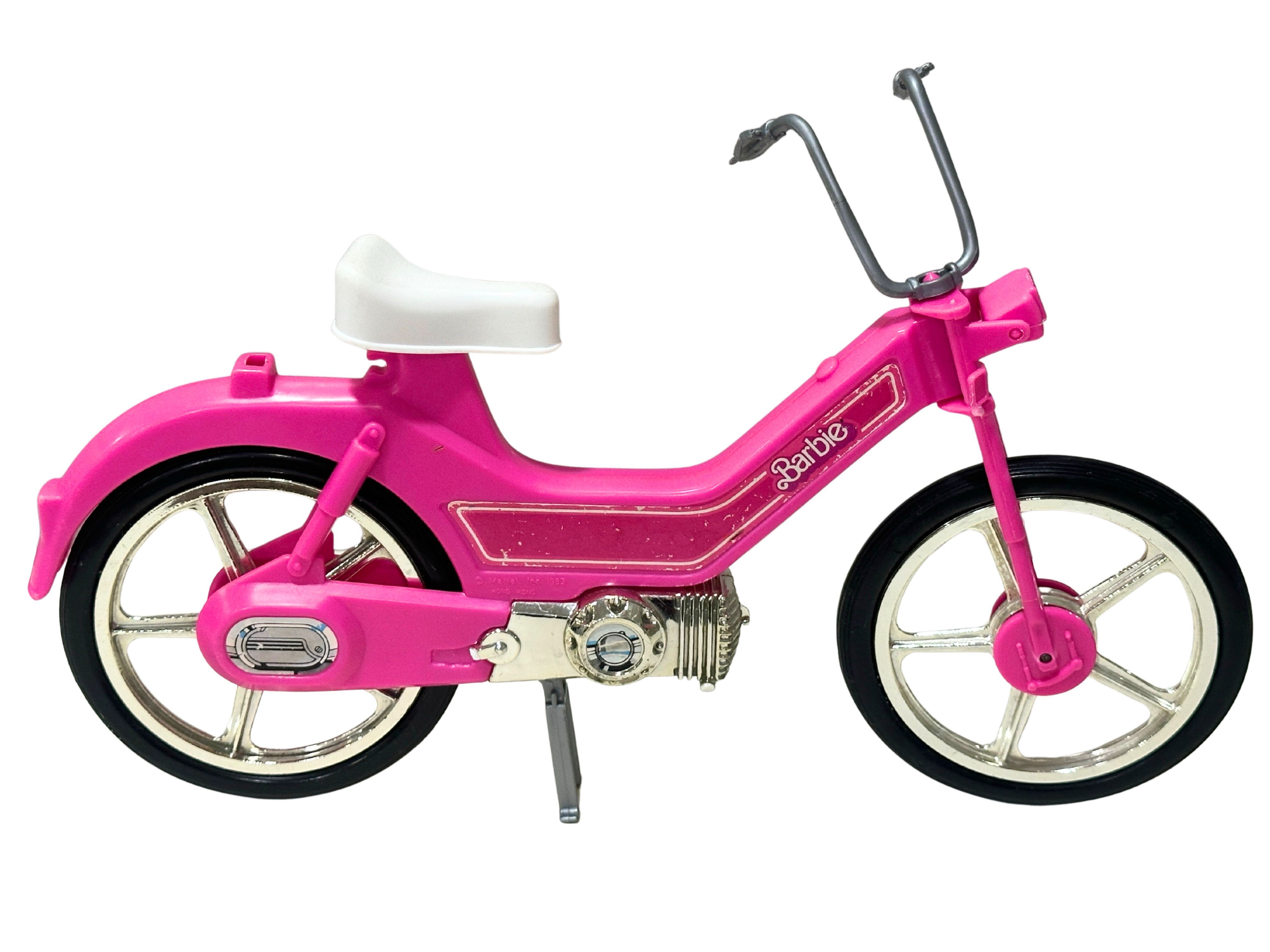 Vintage 1983 Barbie Bicycle Pink Moped Bike Mattel Doll Accessory Replacement Vehicle Barbie Dreamhouse Toy