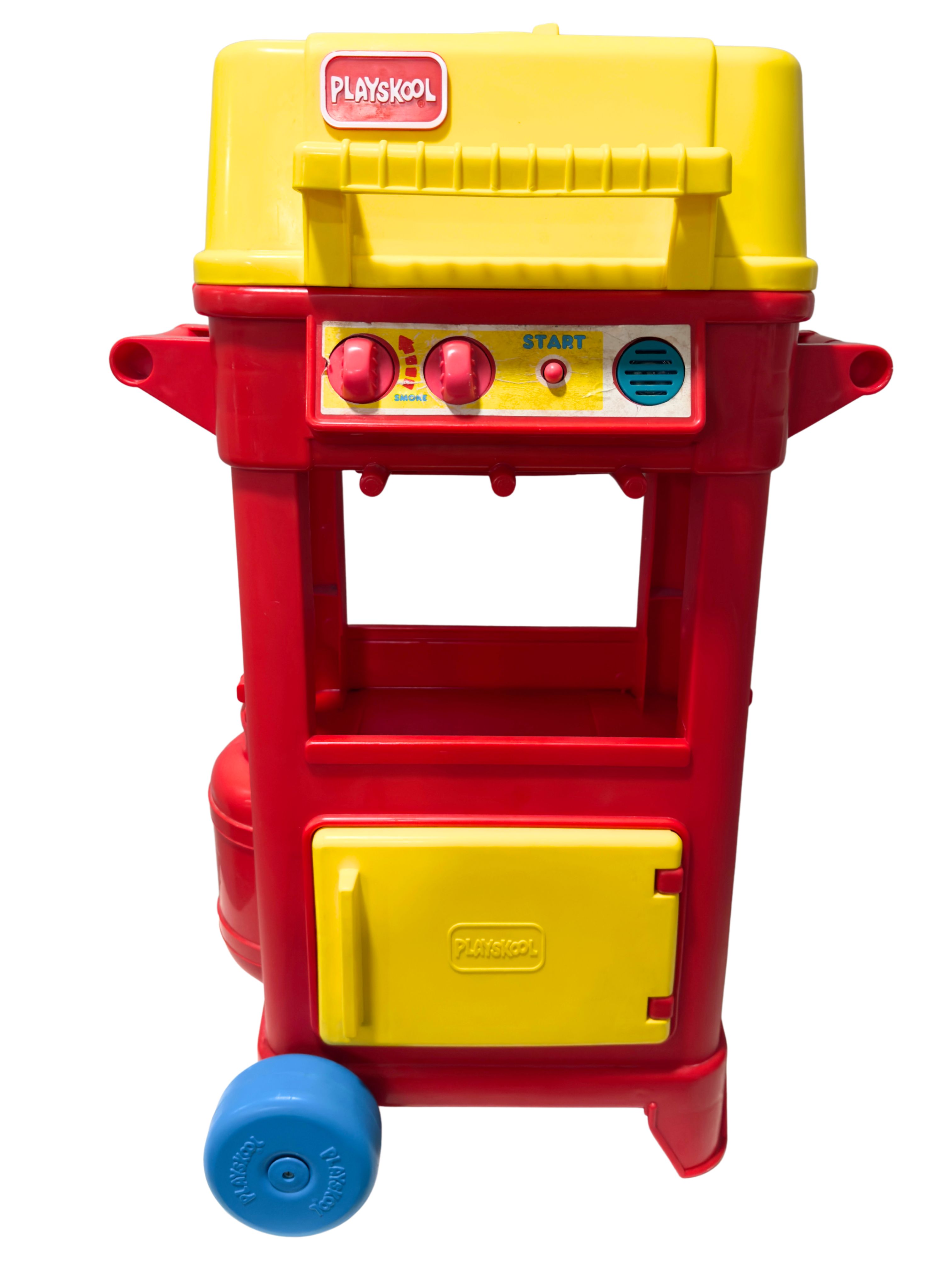 Vintage 1990s Playskool Toy Grill BBQ Playset | Child Size Pretend Play Barbecue | Electronic Sound Grill | Retro Preschool Toy