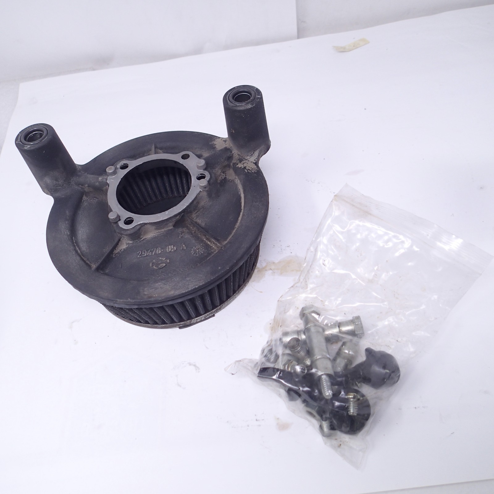 Harley BACKPLATE AIR CLEANER filter element 29478-05 + 29442-99B +Hardware